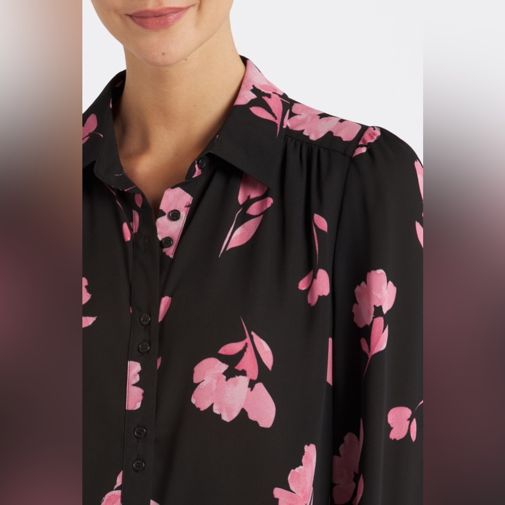 Daniel Rain Floral Blouse Sz L (Stitch Fix) - Picture 5 of 13